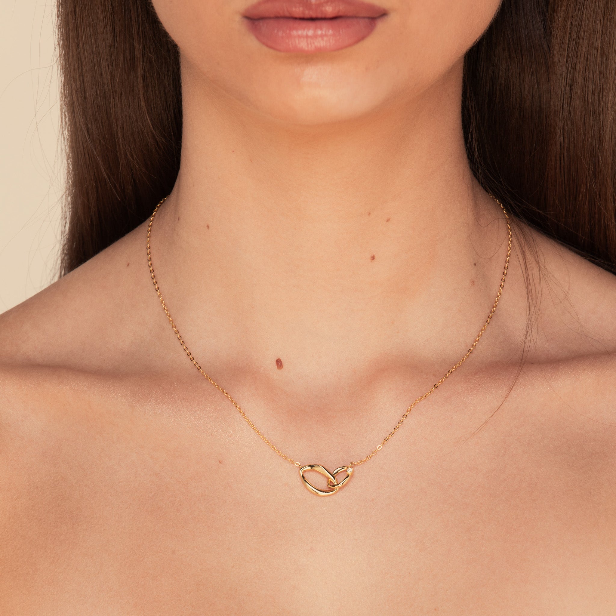 Infinity Bond Sapphire Necklace Gold