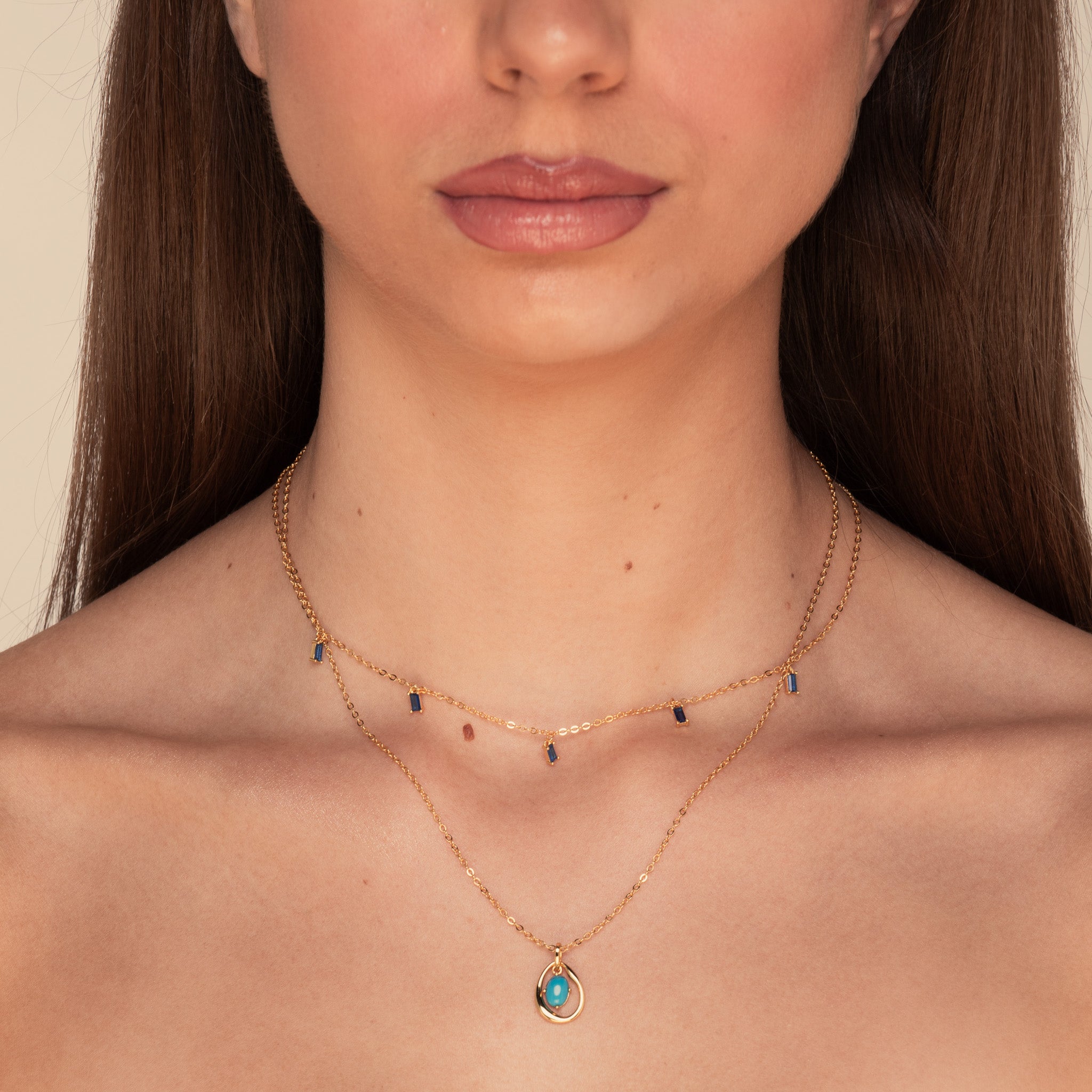 Harmony Oval Turquoise Necklace Silver