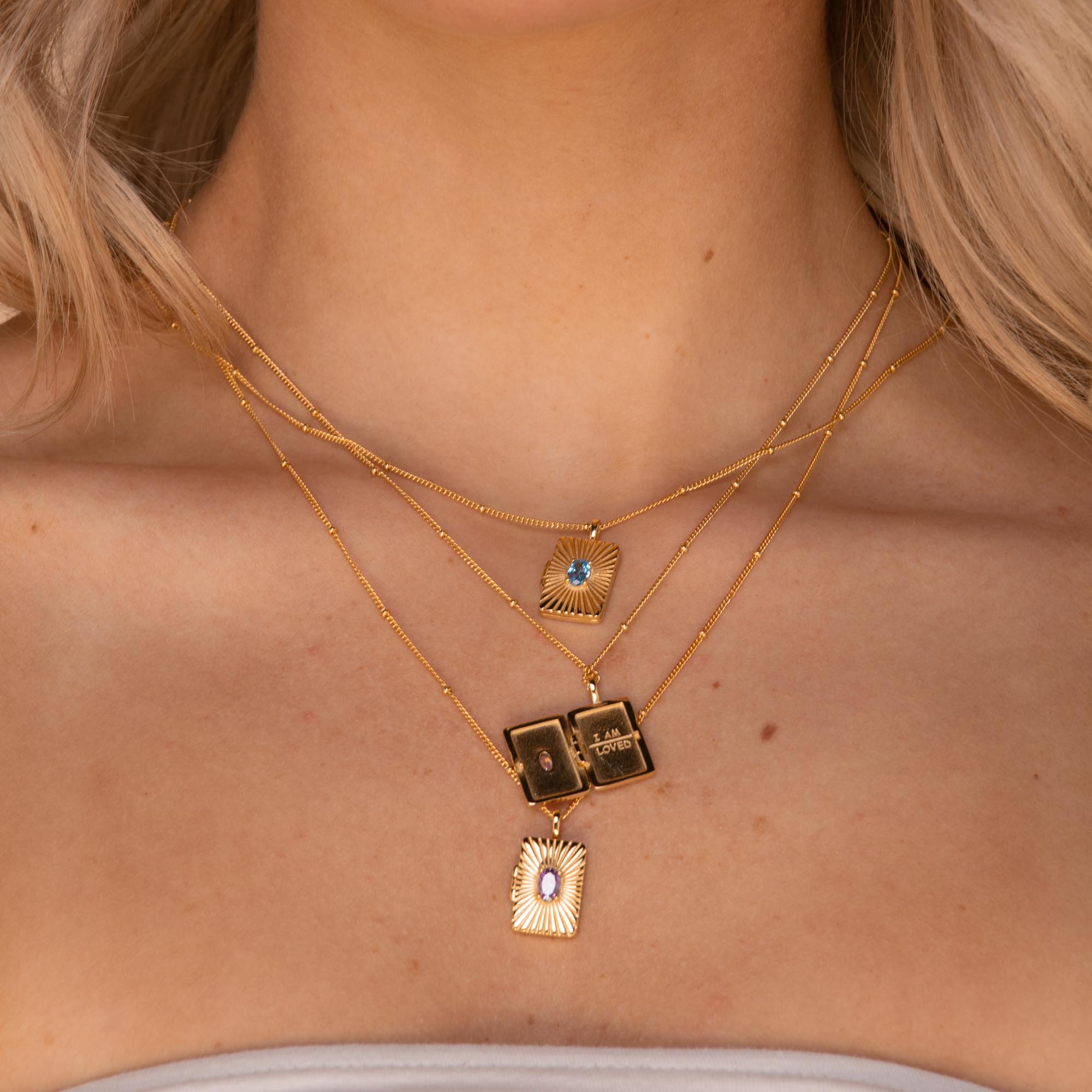 I am Loved Locket Necklace Rose Gold