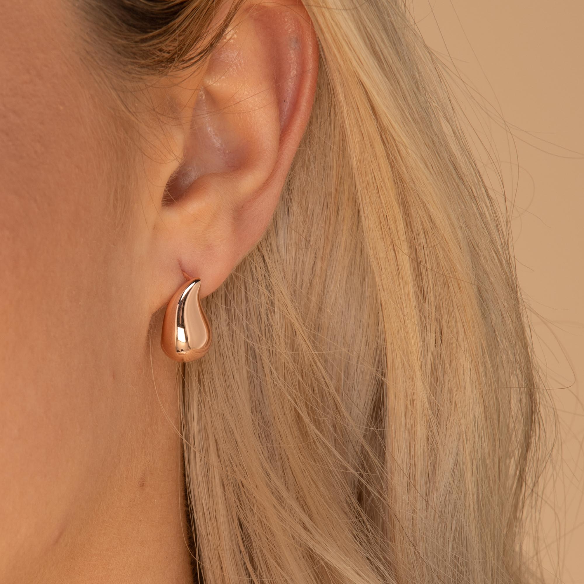 Statement Teardrop Earrings Rose Gold