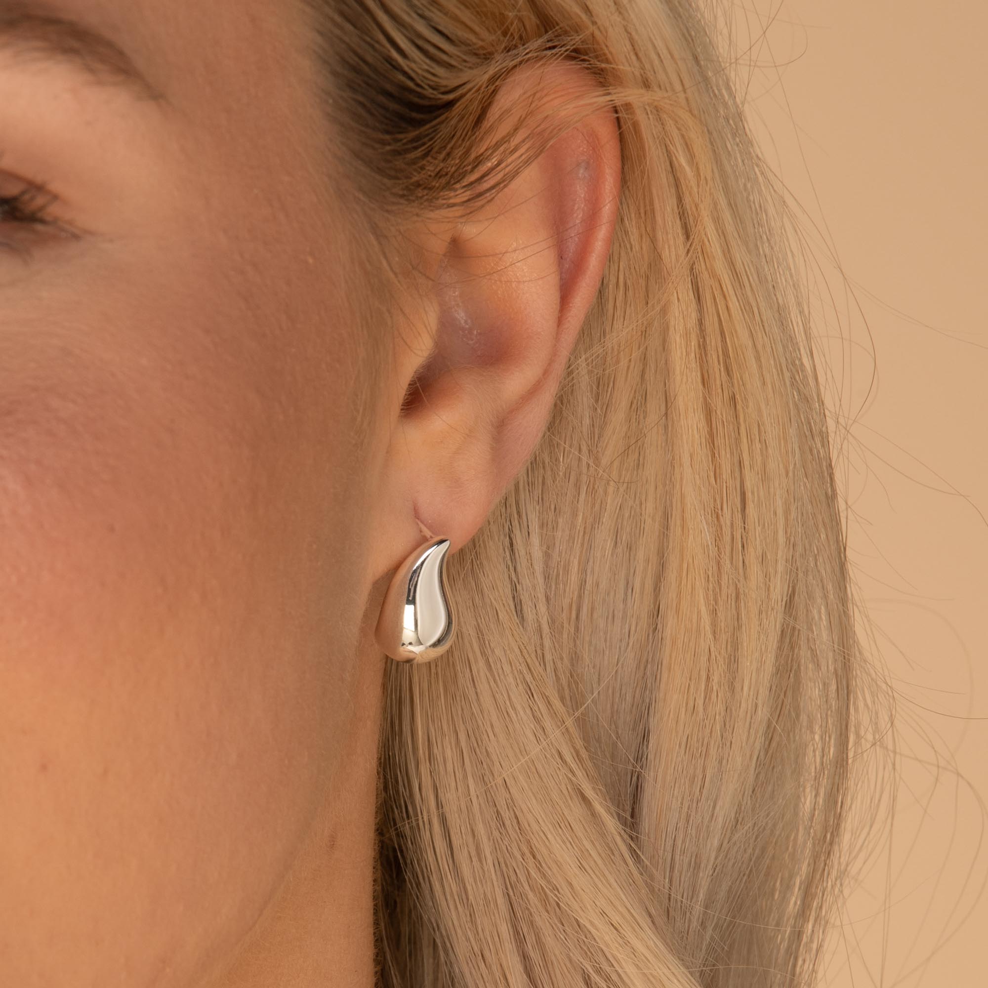 Statement Teardrop Earrings Silver