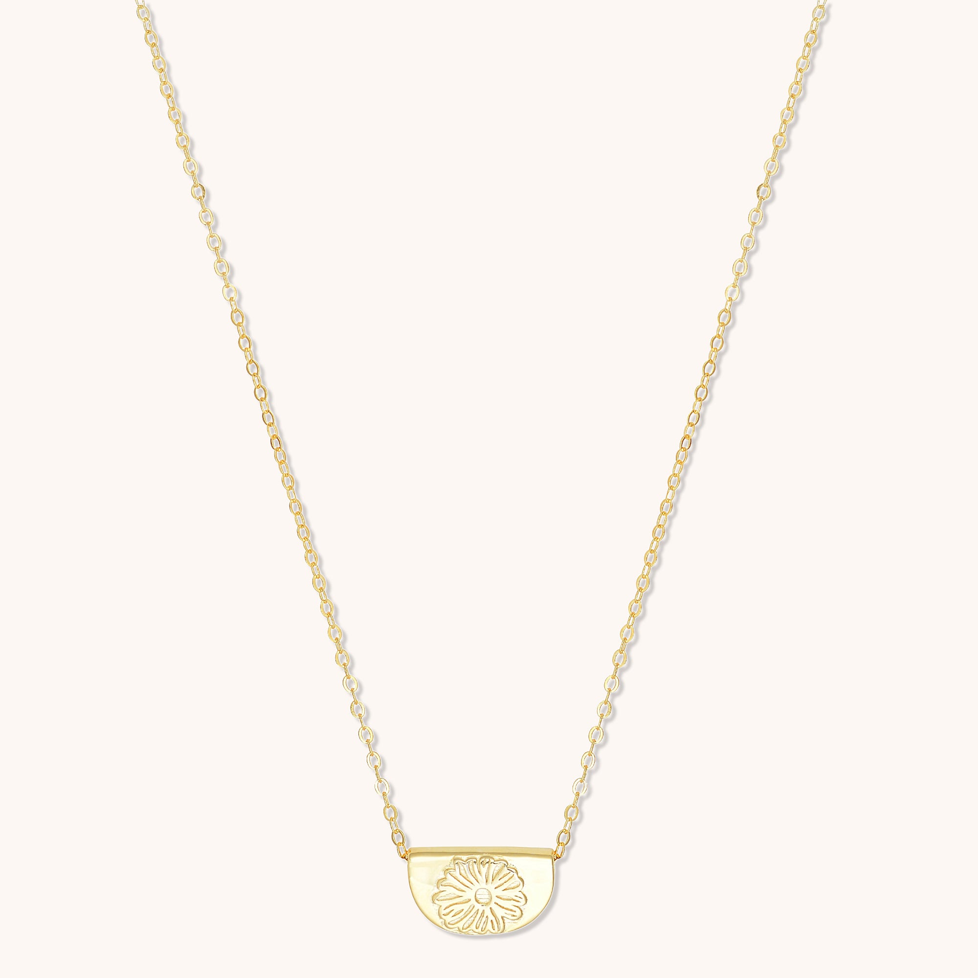 Birth Flower Necklace April (Daisy) Gold