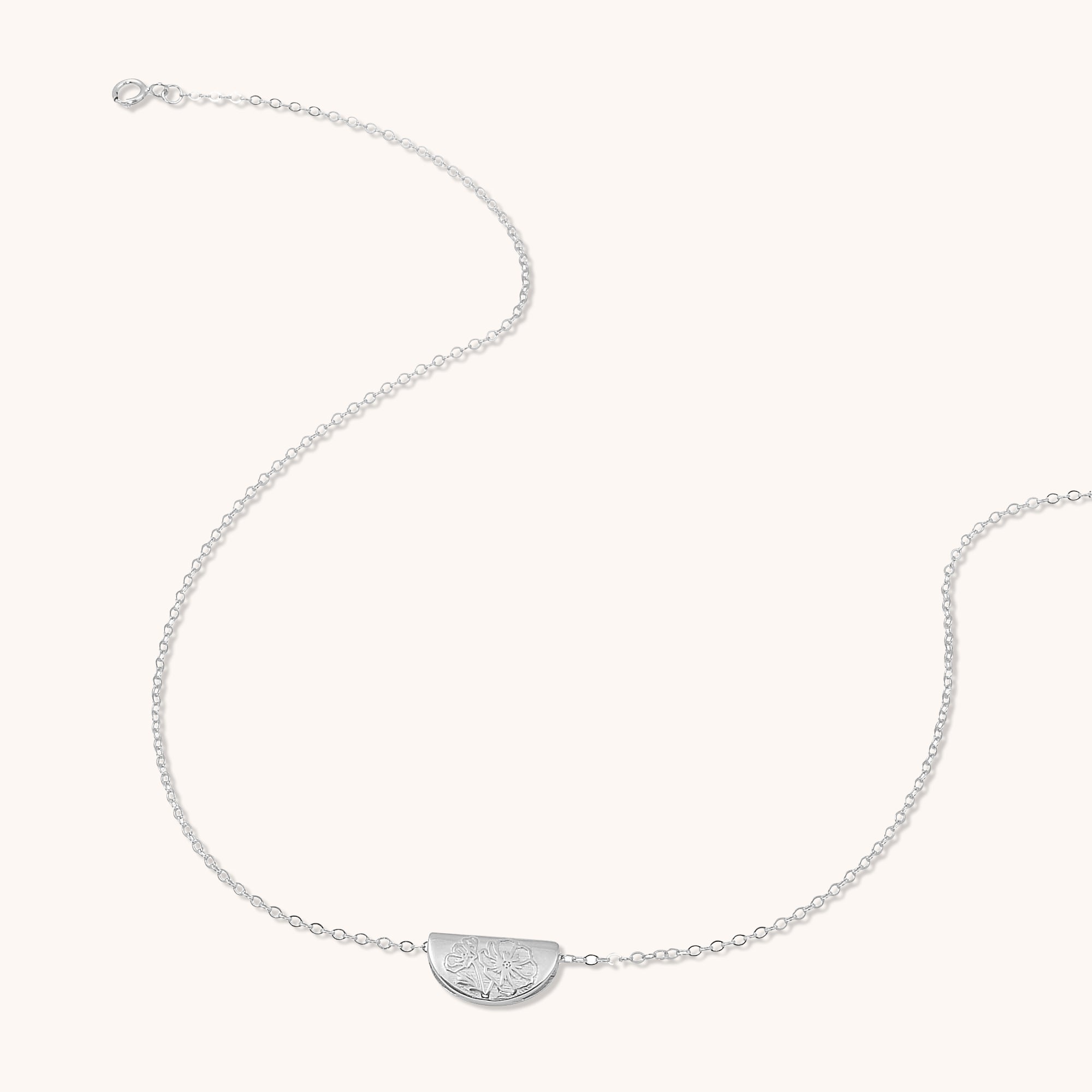 Birth Flower Necklace October (Cosmos) Silver