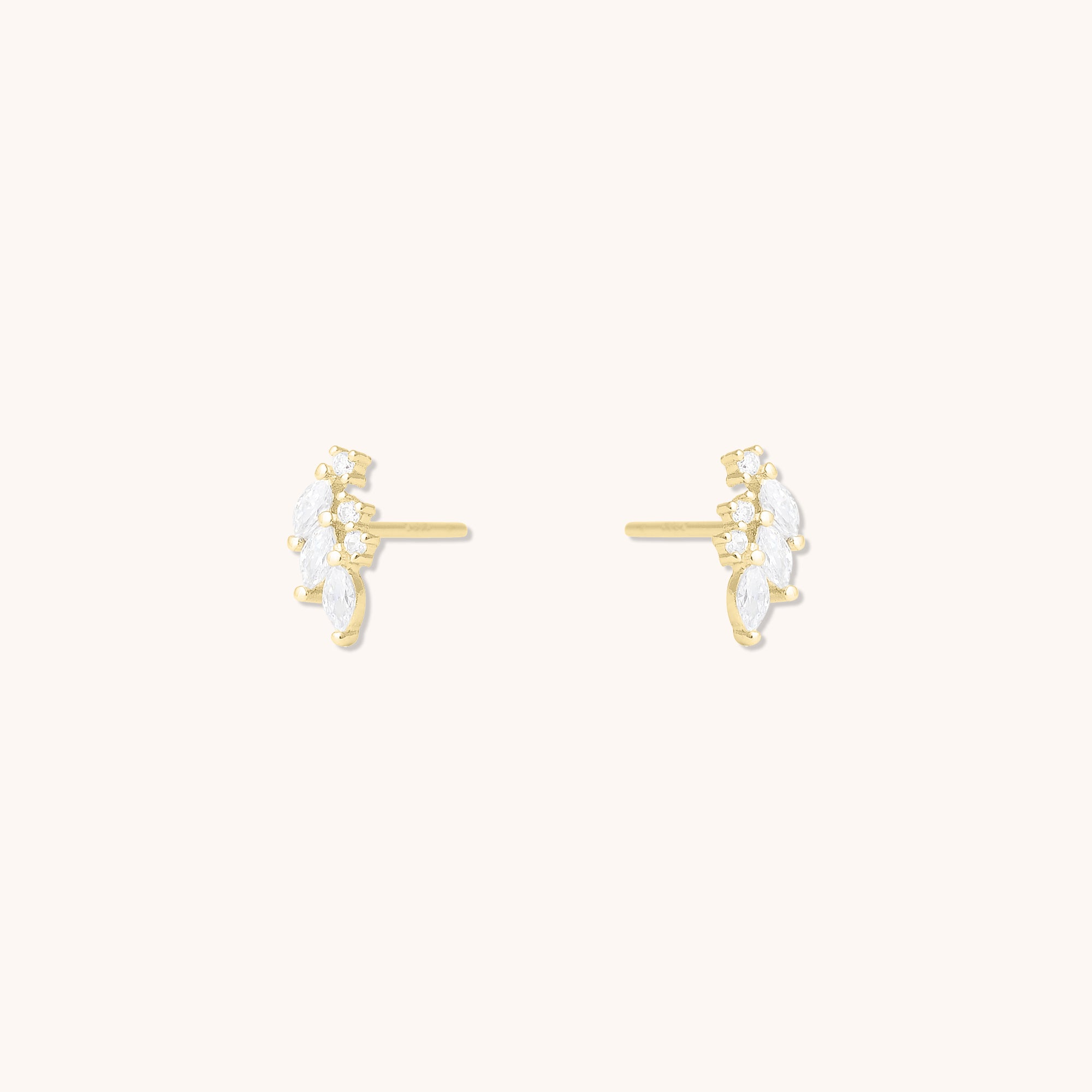 Angel Wings Marquise Earrings Gold