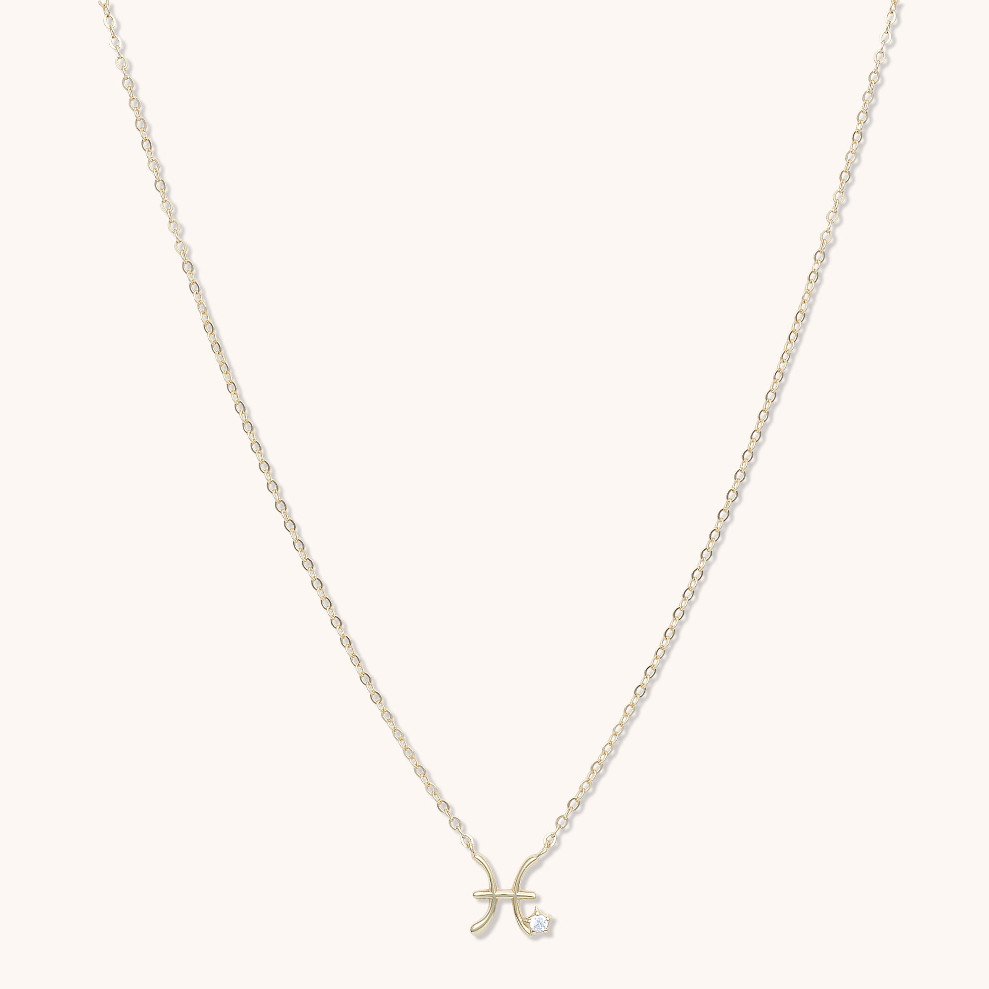 Pisces Star Sign Necklace Gold