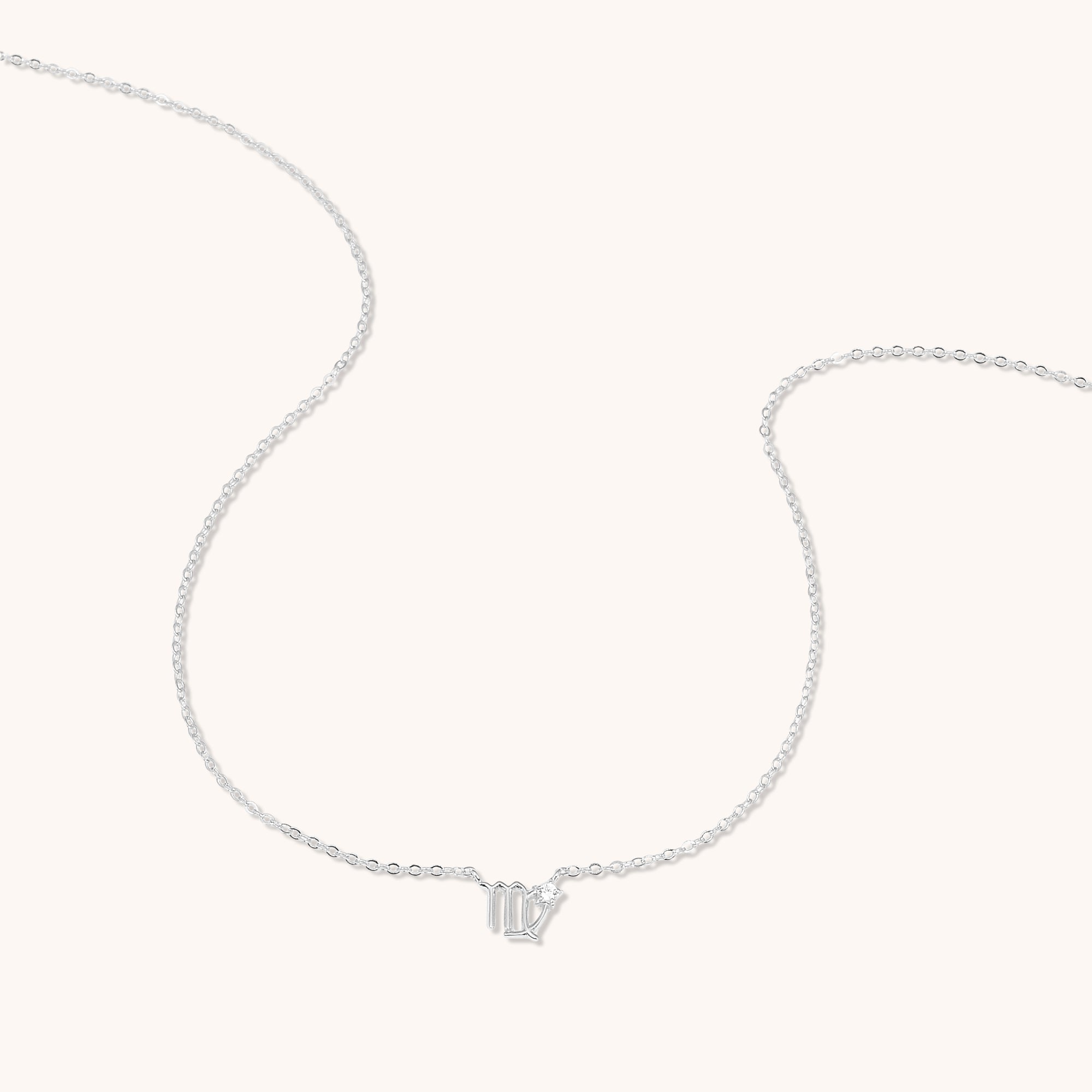 Virgo Star Sign Necklace Silver