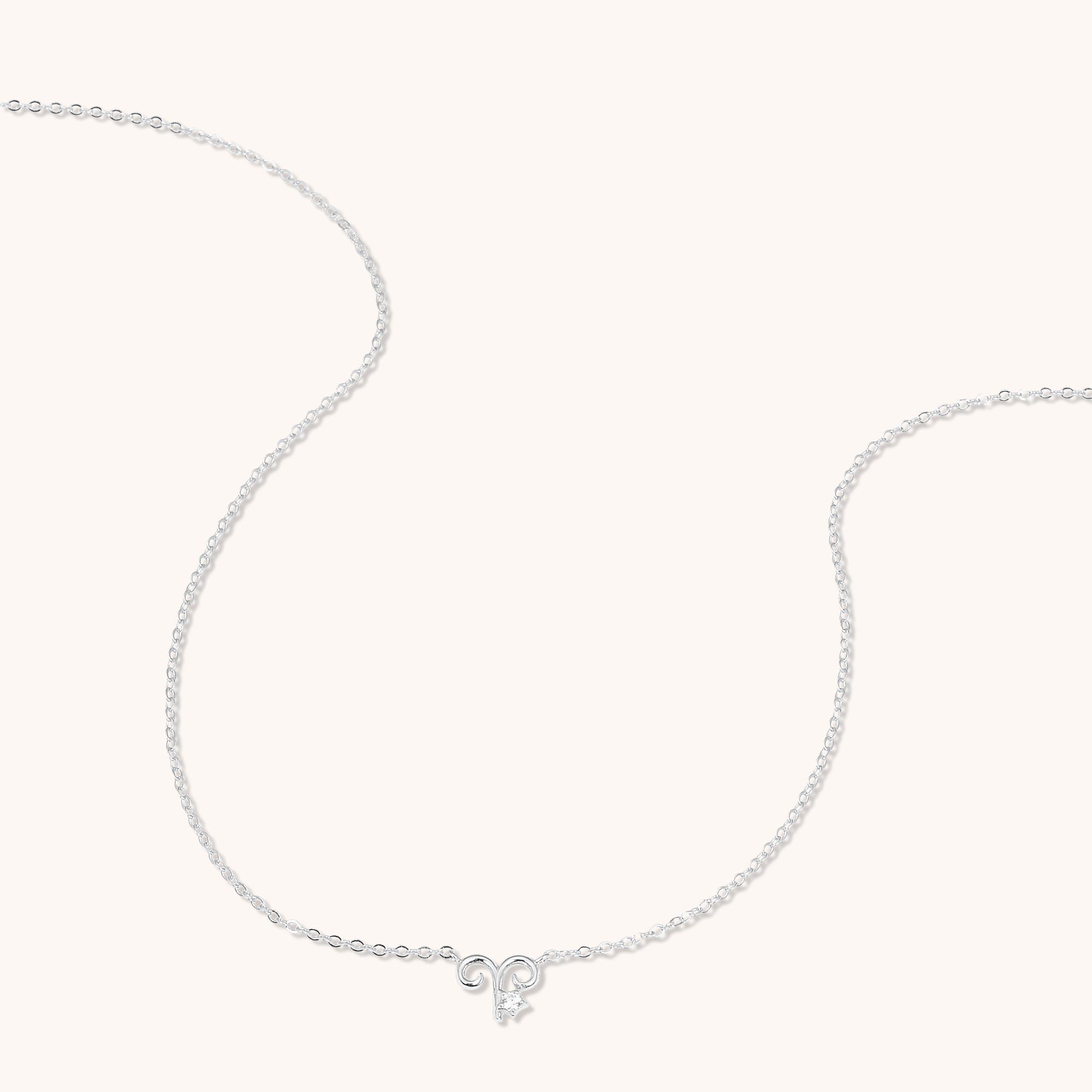 Aries Star Sign Necklace Silver