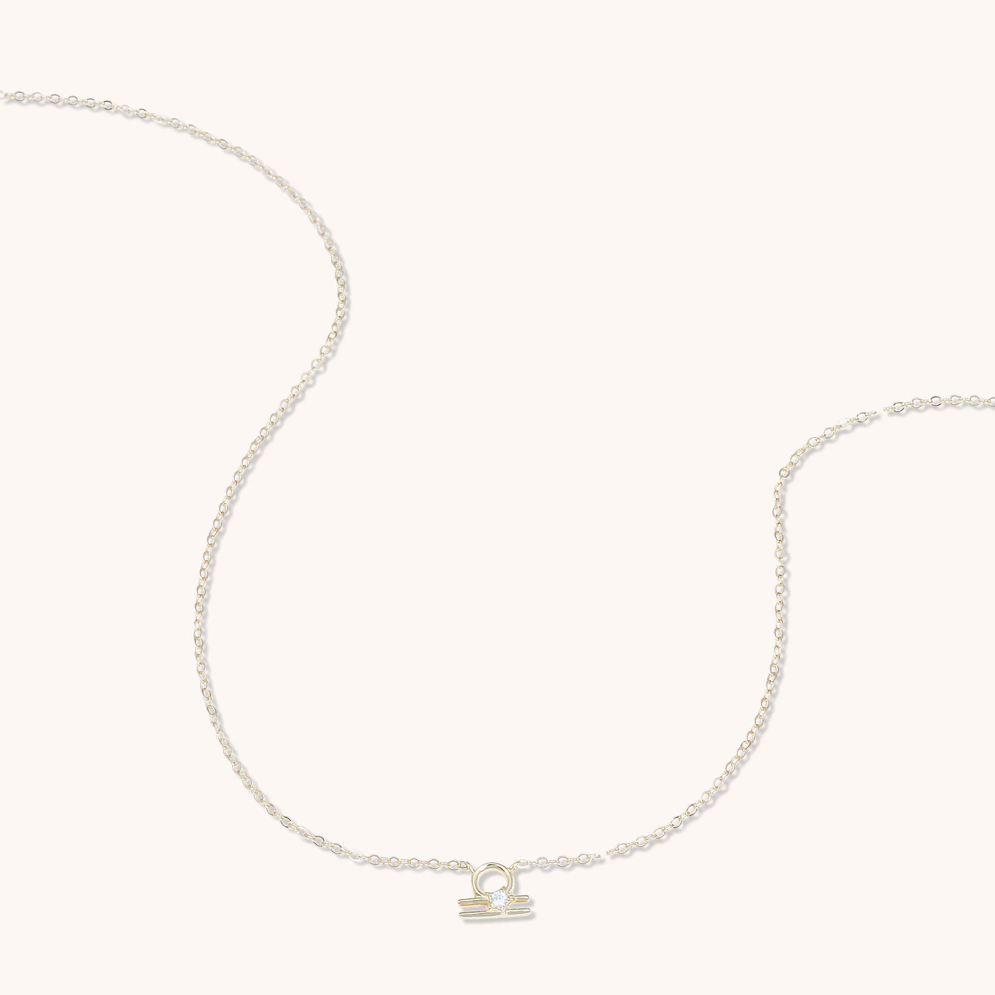 Libra Star Sign Necklace Gold