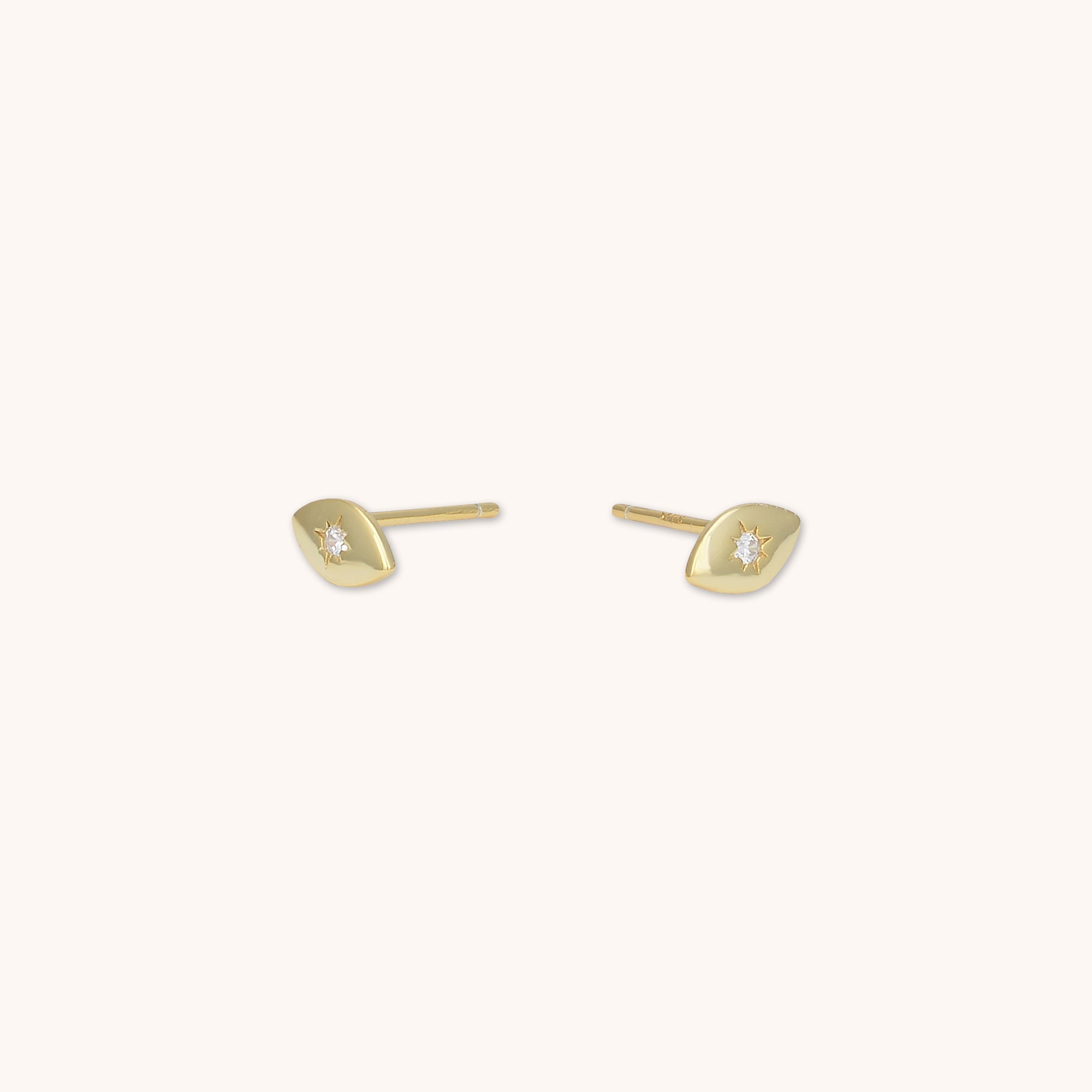 Evil Eye Stud Earrings Gold