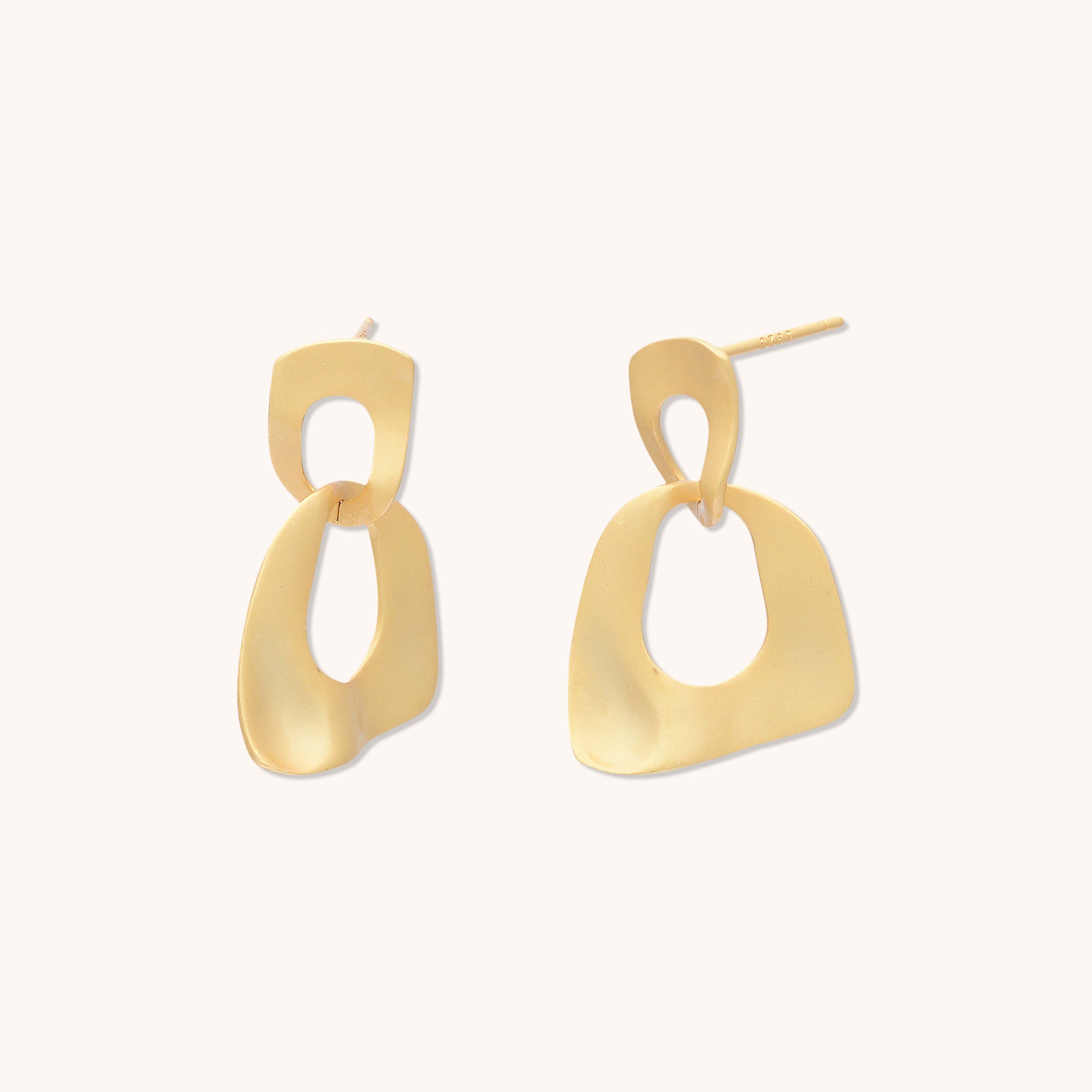 Prism Link Earrings Gold