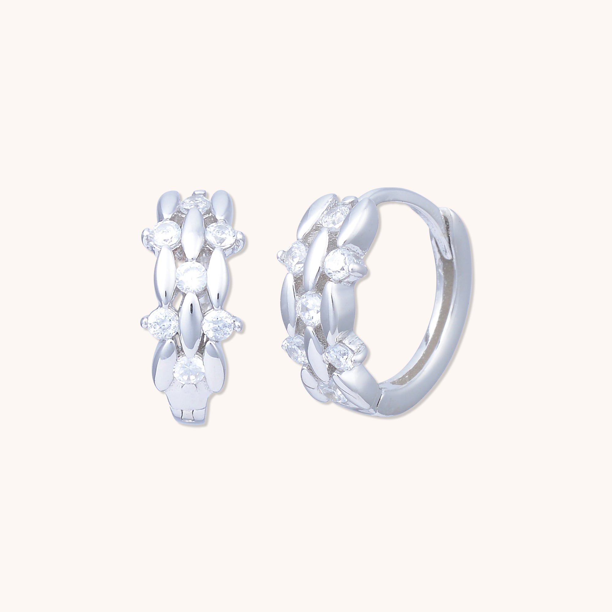 Ethereal Huggie Earrings Silver