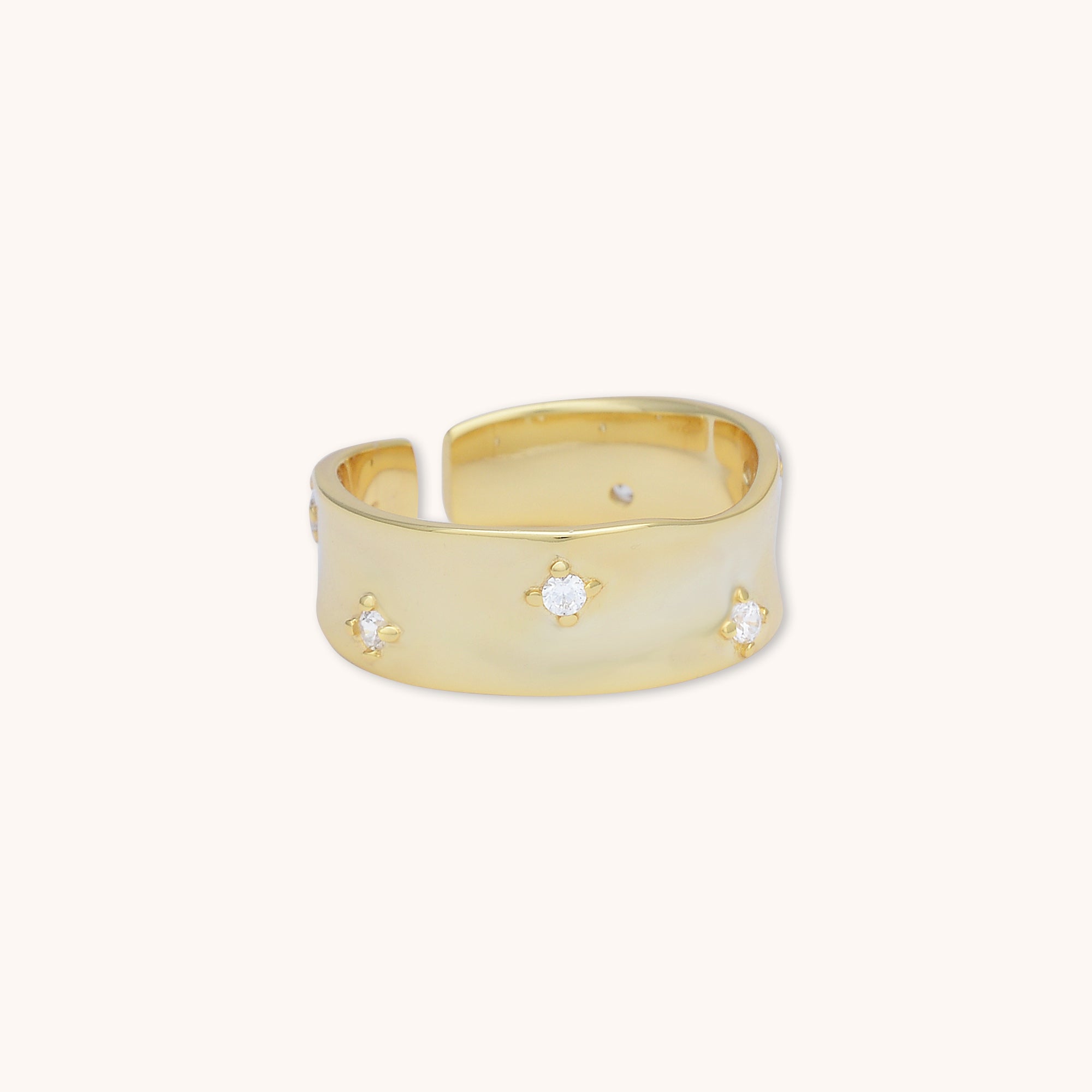 Moondust Statement Open Ring Gold