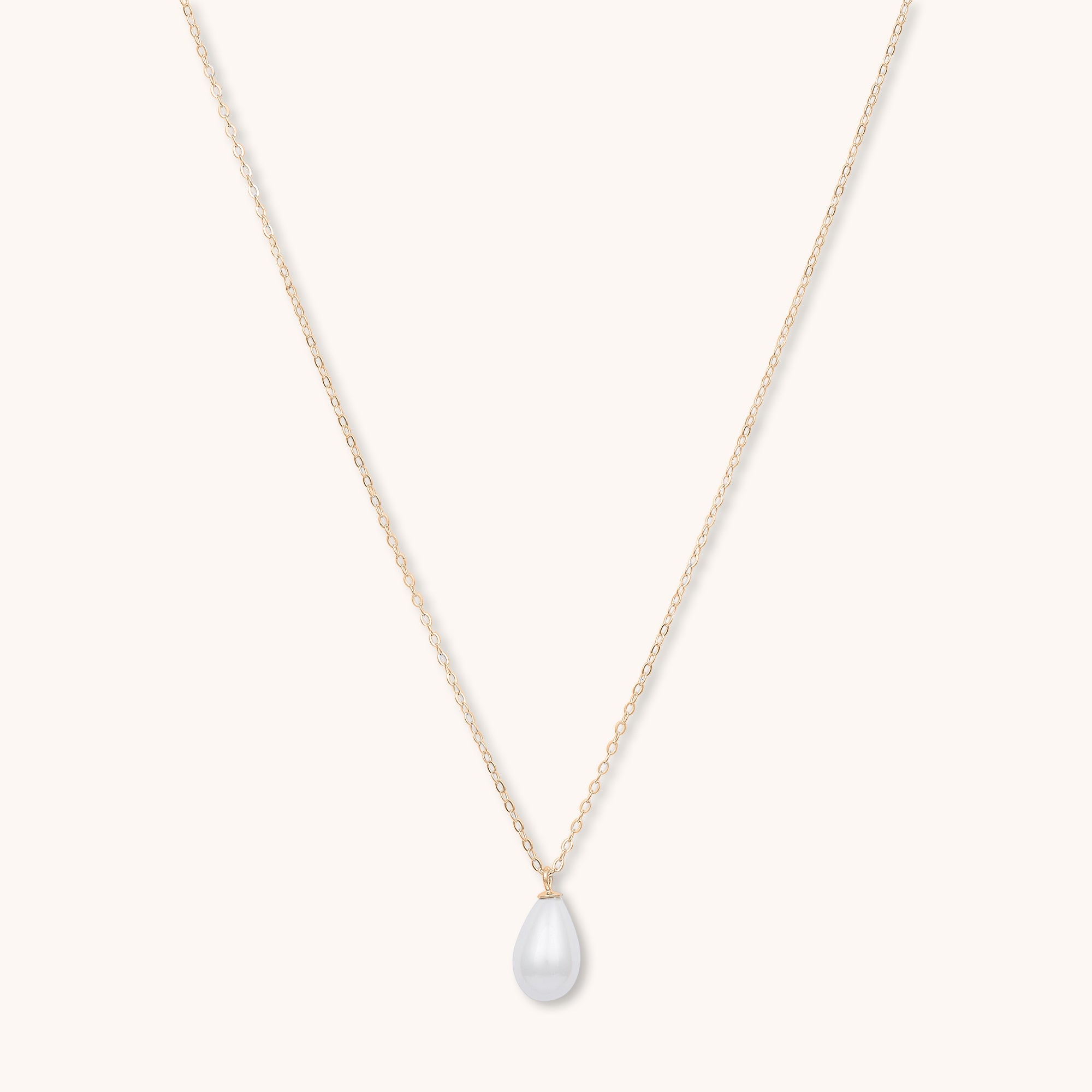 Drop Pearl Necklace Rose Gold