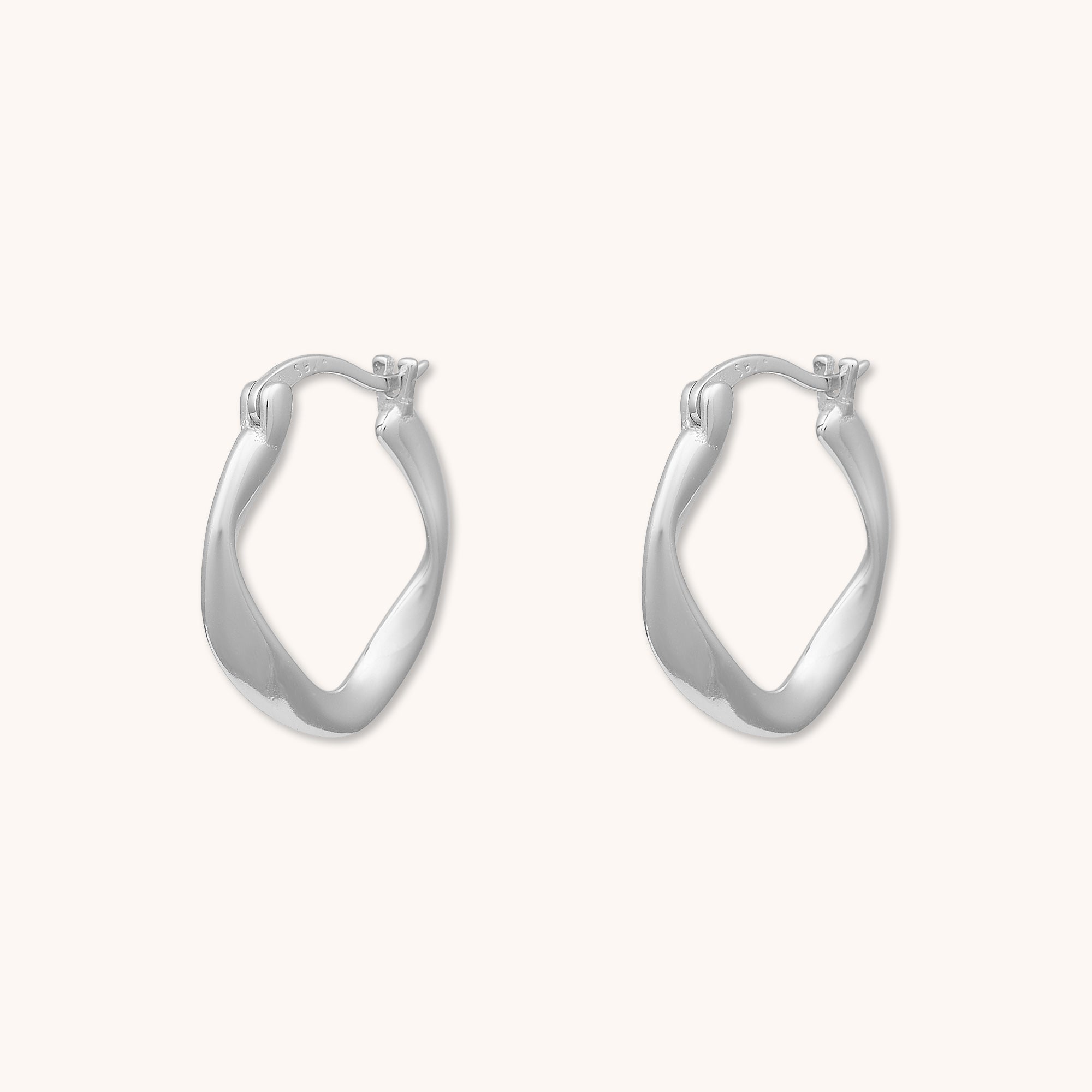 Swirl Hoop Earrings Silver