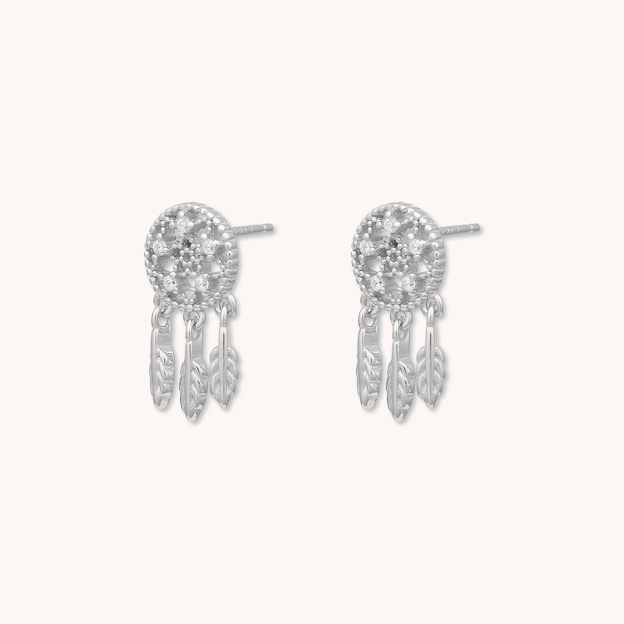 Dreamcatcher Stud Earrings Silver